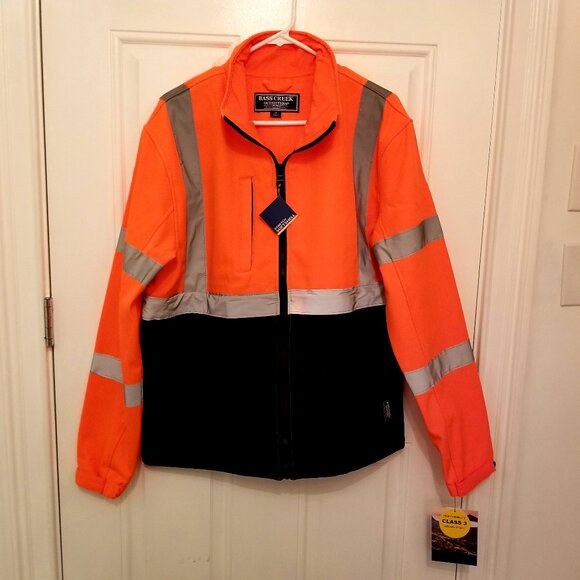 NWT! High Visibility Bass Creek Outfitters Men's Colorblock Soft Shell Jacket - Picture 6 of 12